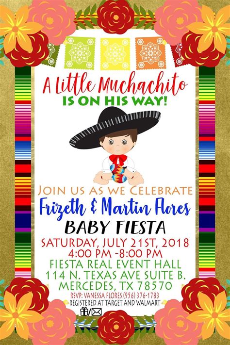 Mexican-themed baby shower invitation