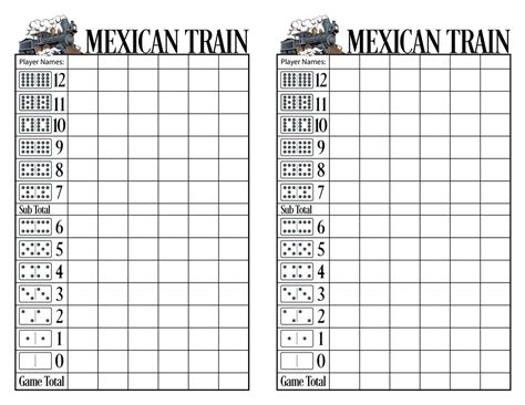 Benefits of Mexican Train Score Sheet