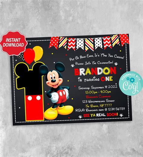 Mickey Mouse Invitation Design Ideas