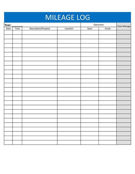 Mileage Log Template 9