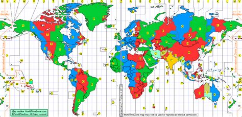 Description of Military Time Zone Chart