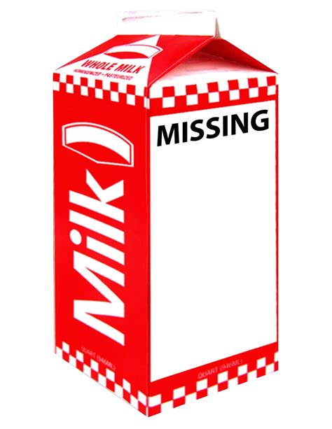 Milk Carton Missing Person Template Example