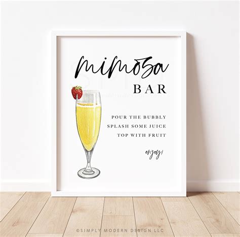 Mimosa Bar Sign Template