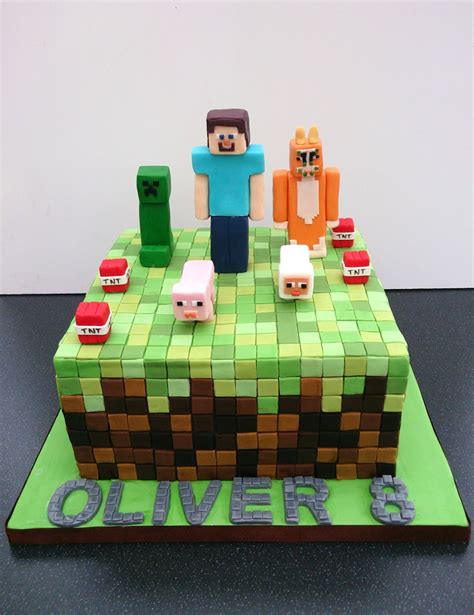 Minecraft themed cake