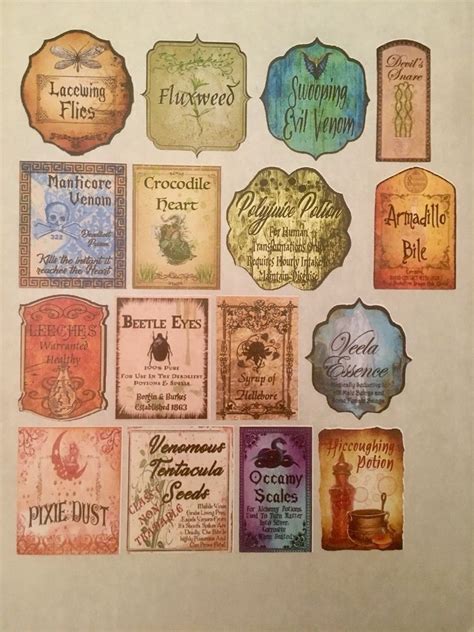 Mini Potion Bottle Labels