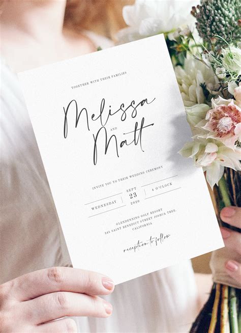 Minimalist Wedding Invitation Templates