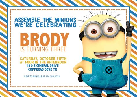 Minion Birthday Invitation Example