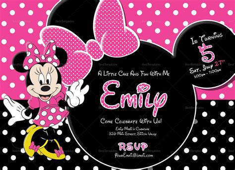 Minnie Mouse Birthday Invitation Template 5