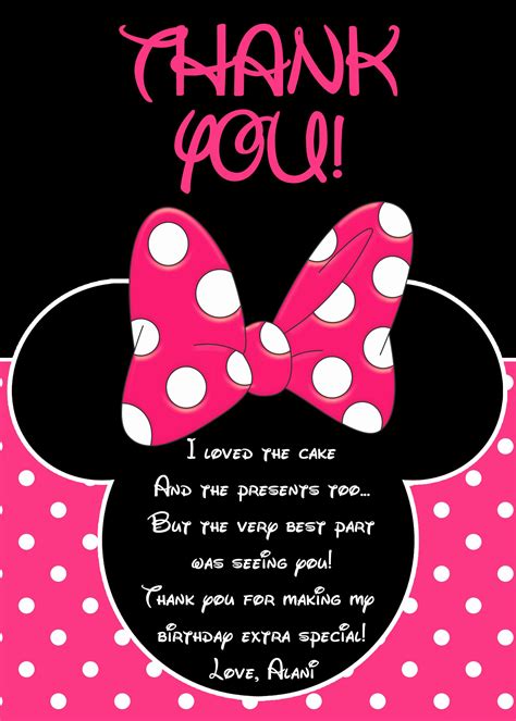 Minnie Mouse Thank You Cards