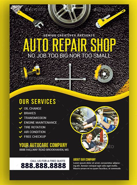 Mobile Mechanic Services Flyer Templates