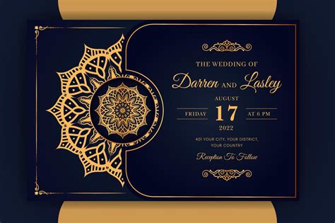 Modern Muslim Wedding Invitation Example