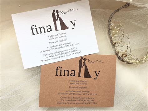 Modern postcard wedding invitations