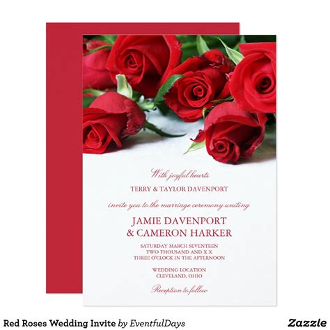 Modern Red Rose Invitation