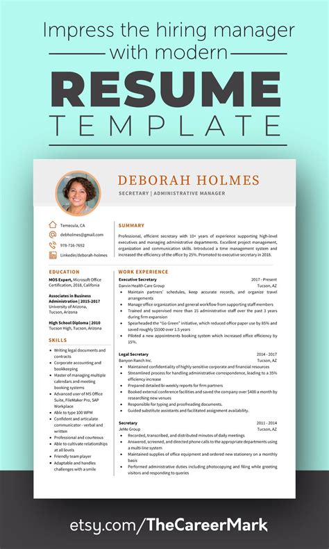 Modern Resume Template Tips