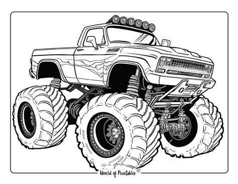 Monster Truck Coloring Pages Design 2