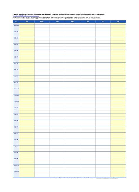 Monthly appointment sheet template