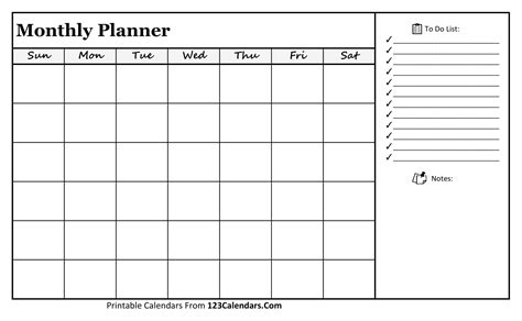 Monthly Planner Printable Example 10