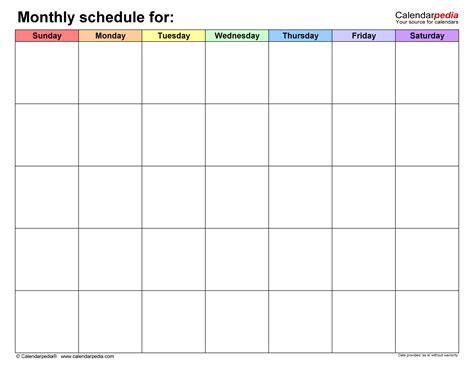 Monthly planner template word download