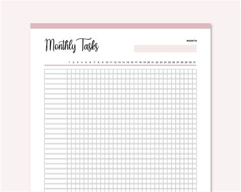 Monthly Task List Template Benefits