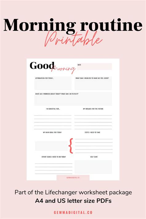 Description of Morning Printables for Productivity