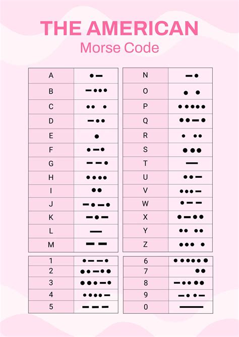 Morse Code Printable