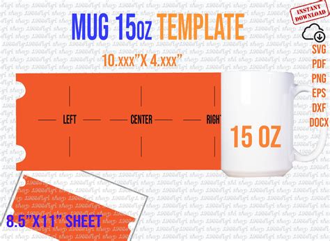 Mug Template Sizes