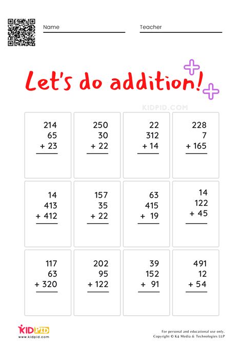 Multi-Digit Addition Tests