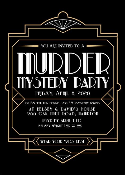 Murder Mystery Party Templates