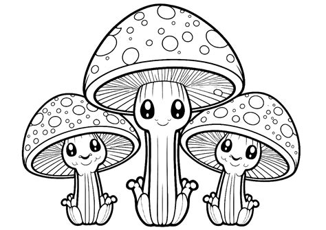 Mushroom coloring pages for kids and education