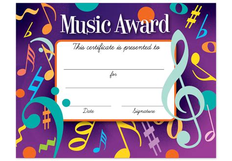 Music Award Certificate Template 3