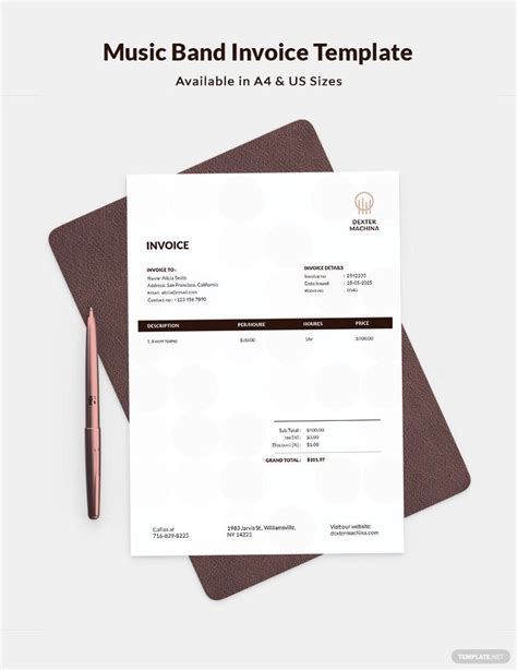 Music Invoice Template Design