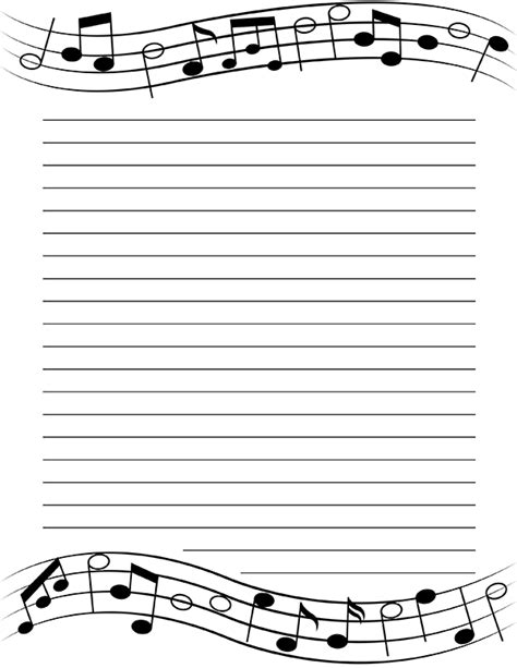 Music themed lined paper