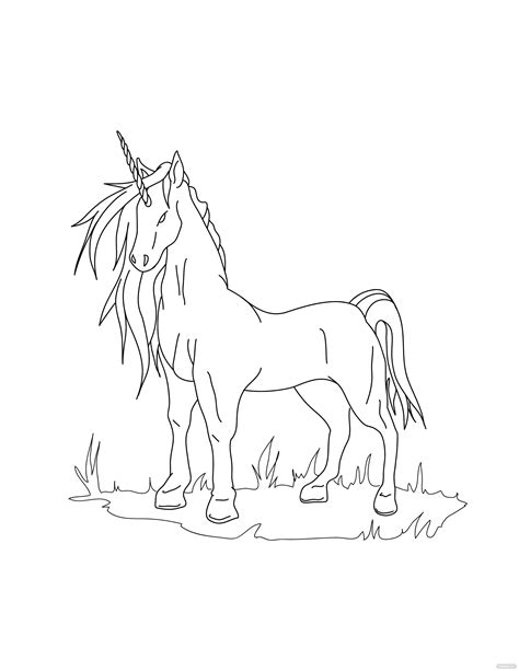 Mythical unicorn coloring page