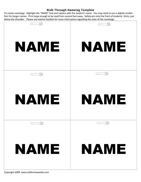 Name Tag Template 6