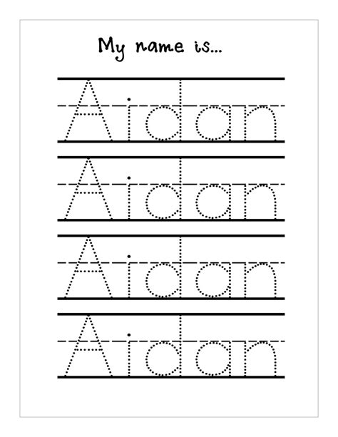 Name Trace Printable Designed for Kids