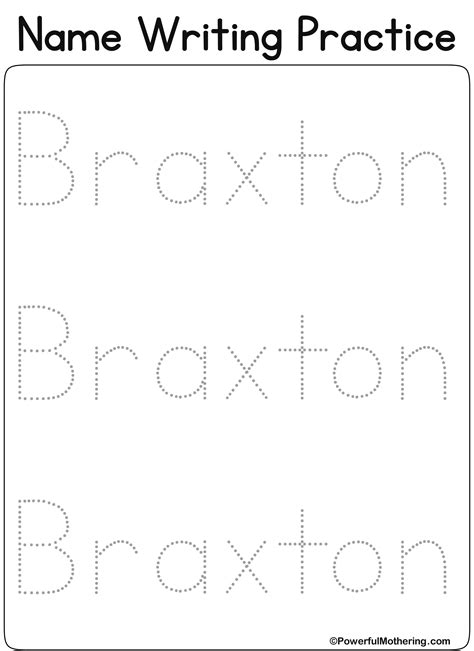 Name Trace Printables for Kids