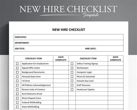 New Employee Checklist