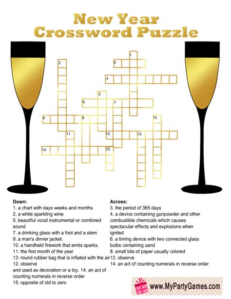 New Year Crossword Image