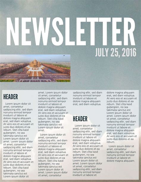 Example of a Newsletter Template with Graphics