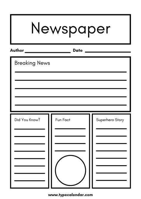 Newspaper Templates for Kids