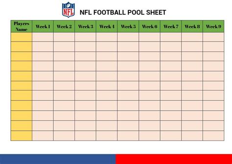 NFL Pool Templates