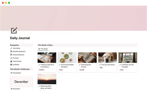 Notion daily journal template benefits