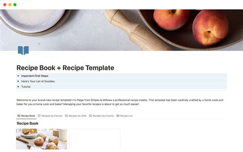 Description of Notion Recipe Book