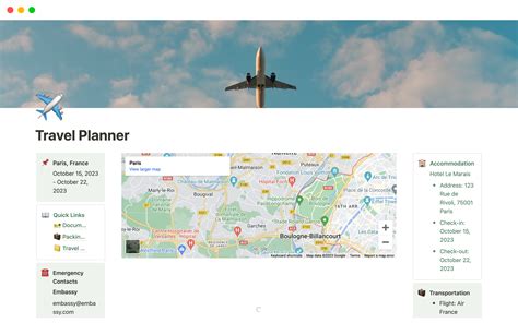 Notion Travel Planning