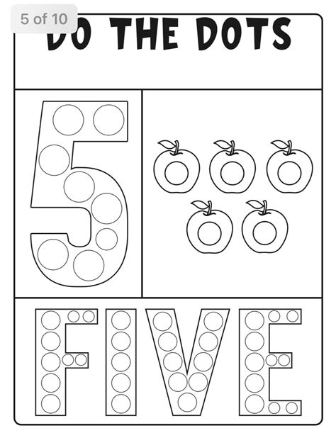 Number Recognition Dot Marker Pages