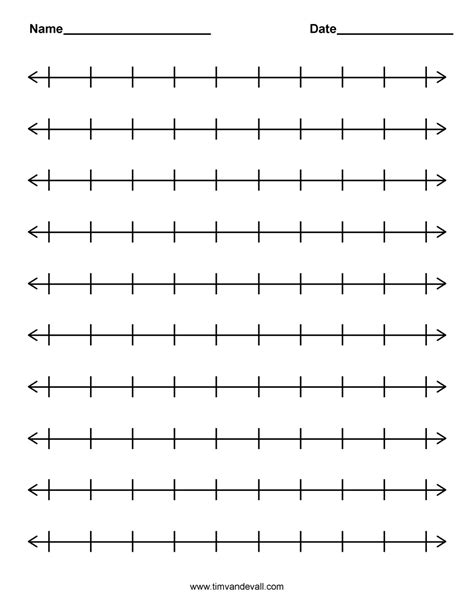 Printable Number Line Template