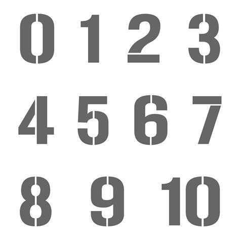 Free printable number stencils for educational purposes