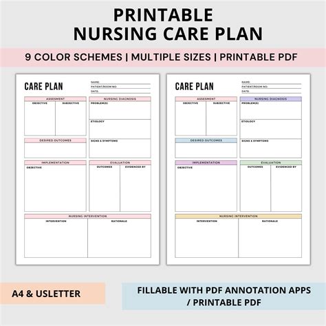 Nurse Patient Care Printables