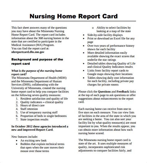 Nurse report guidelines