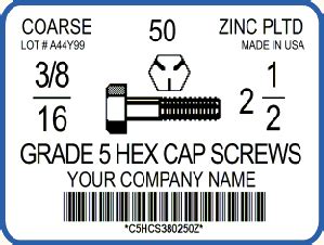 Nut and bolt labeling system